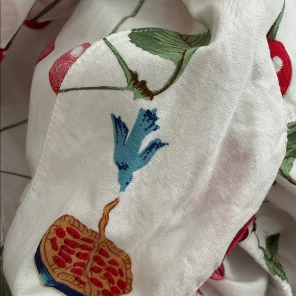 Nick & Nora Pajama Set VTG Vintage Cherry Pie Blue Birds Size Medium 100% Cotton - Picture 7 of 10